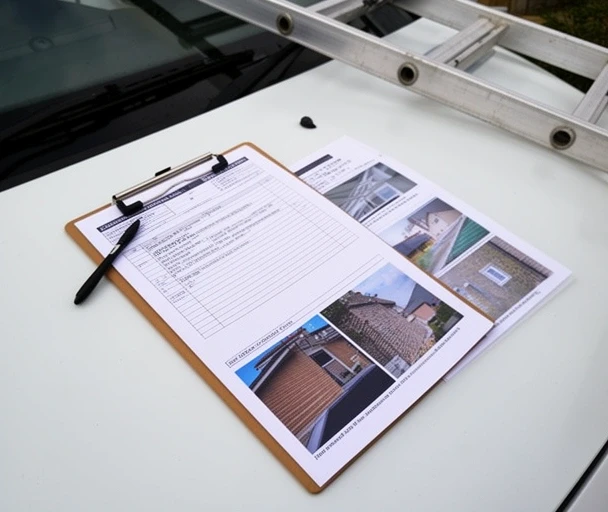 Clipboard with a roof condition report